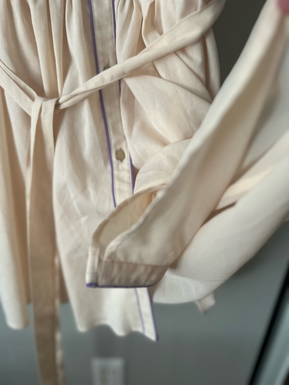 ✌️4 for $20✌️ Pink martini Shirt Dress with Contrast Piping in Light Beige - Picture 4 of 15
